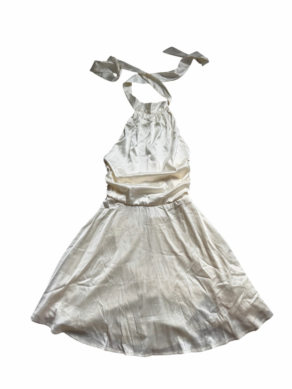 Women's Backless Halter Dress in Cream